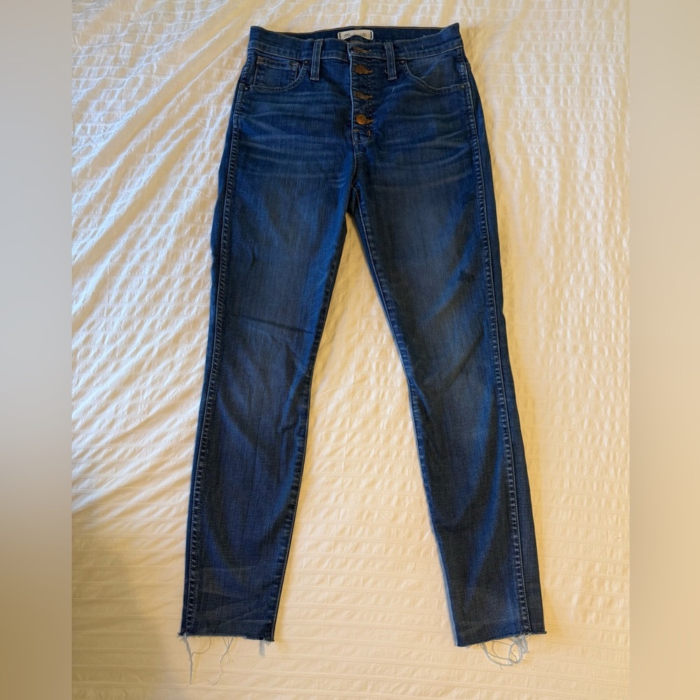 Madewell 10” High Rise Skinny Jeans Chewed Hem 27